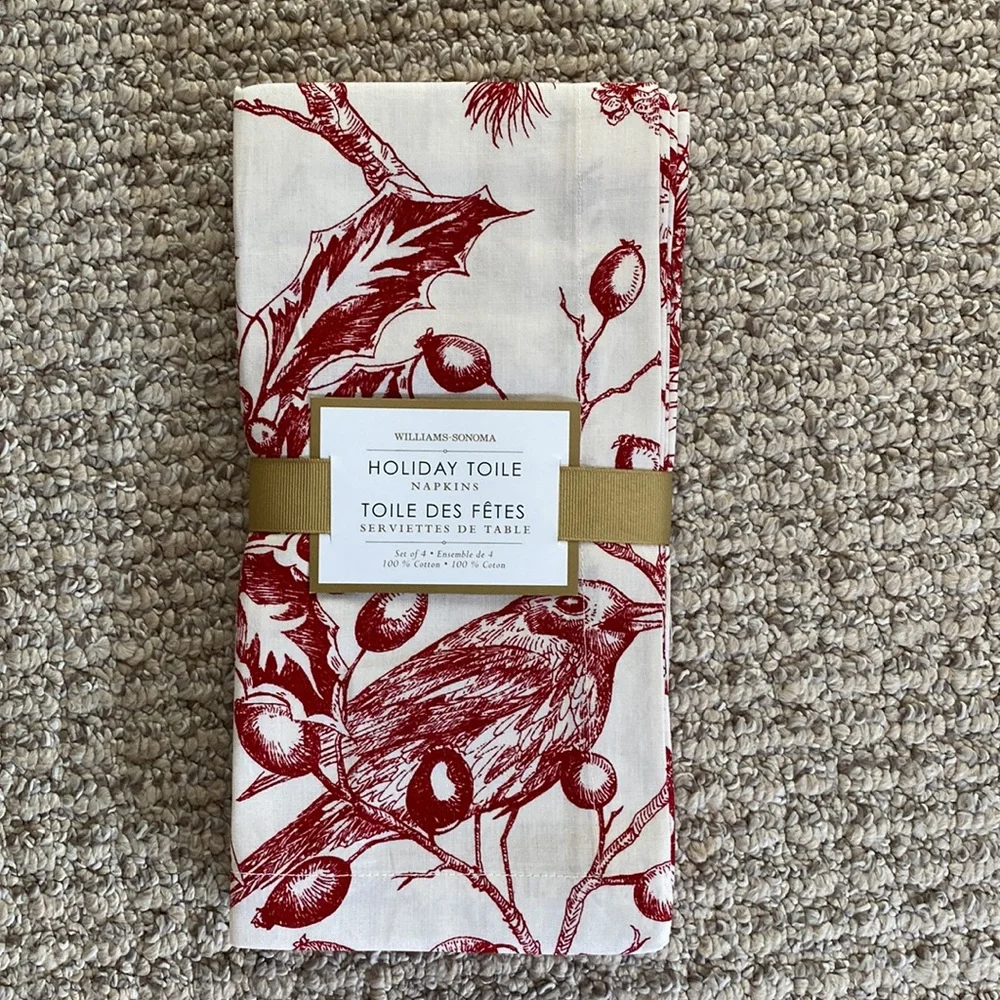 Williams Sonoma 100% Cotton Napkins - Set of 4